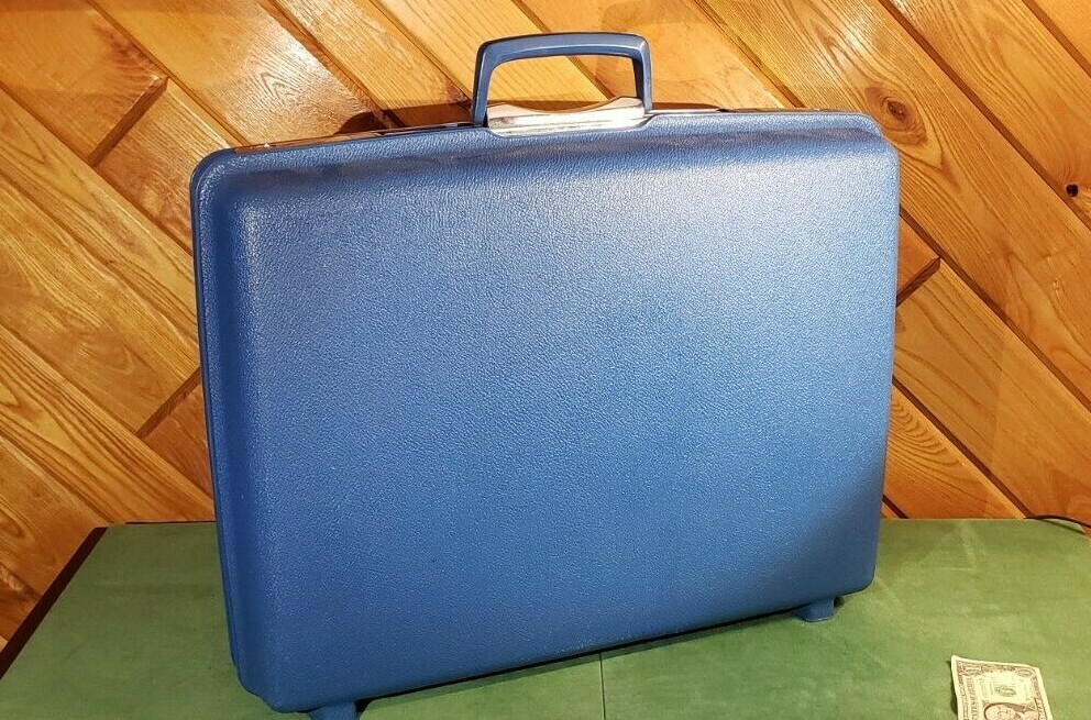 Vintage Samsonite Saturn Blue Hard Sided Case Suitcase Luggage w