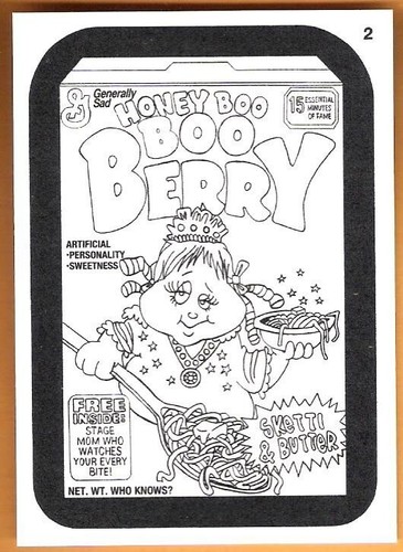 HONEY BOO BOO BERRY 2013 Topps Wacky Packages 11 Coloring Cards INSERT #2