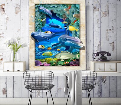 3D Creative Dolphin K4285 Wallpaper Mural Self-adhesive Removable Sticker Panda