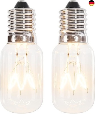 greate 2x Kühlschranklampe 15W E14 warmweiß - Glühbirne für Nähmaschine, Duns
