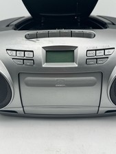 Insignia AM/FM Radio Portable CD Boombox with Bluetooth Stereo MP3 Silver 9