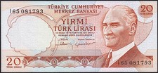 Druckfrische T&Uuml;RKEI Banknote von 1970 UNC