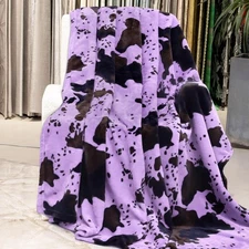 Purple Throw Blanket for Women- Ultra Soft Lightweight Fuzzy Cute Blankets