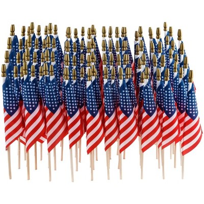 Crystal Lemon 50-Pack US Handheld American Flags   Bulk 4×6 Inch Stick Flags ...
