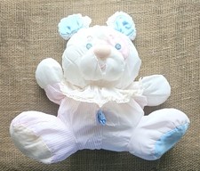 1988 Fisher Price Puffalumps Pink Blue Plush 13" Puppy Dog 1356 Toy Figure