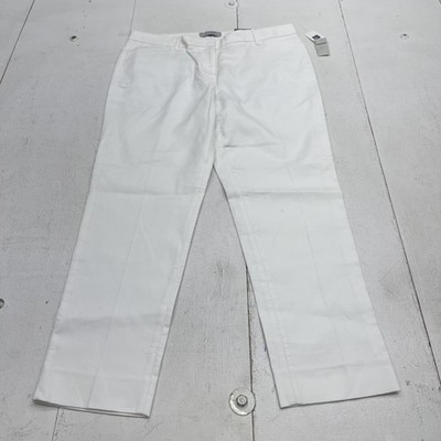 Gap Pants Womens 10 White Slim Cropped Chino Twill Mid Rise Zip Pockets Summer