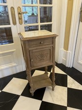 French Louis Antique Marble Bedside Cabinet Table Pot Cupboard