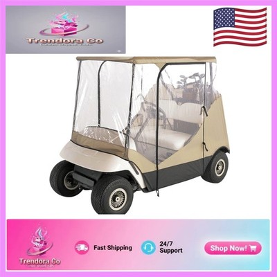 Portable Two-Person Golf Cart Enclosure - Quick Setup and Weather Protection