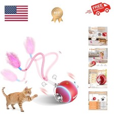 Interactive Cat Toys for Indoor Cats,3 Modes Electric Moving Cat Ball with Fe...