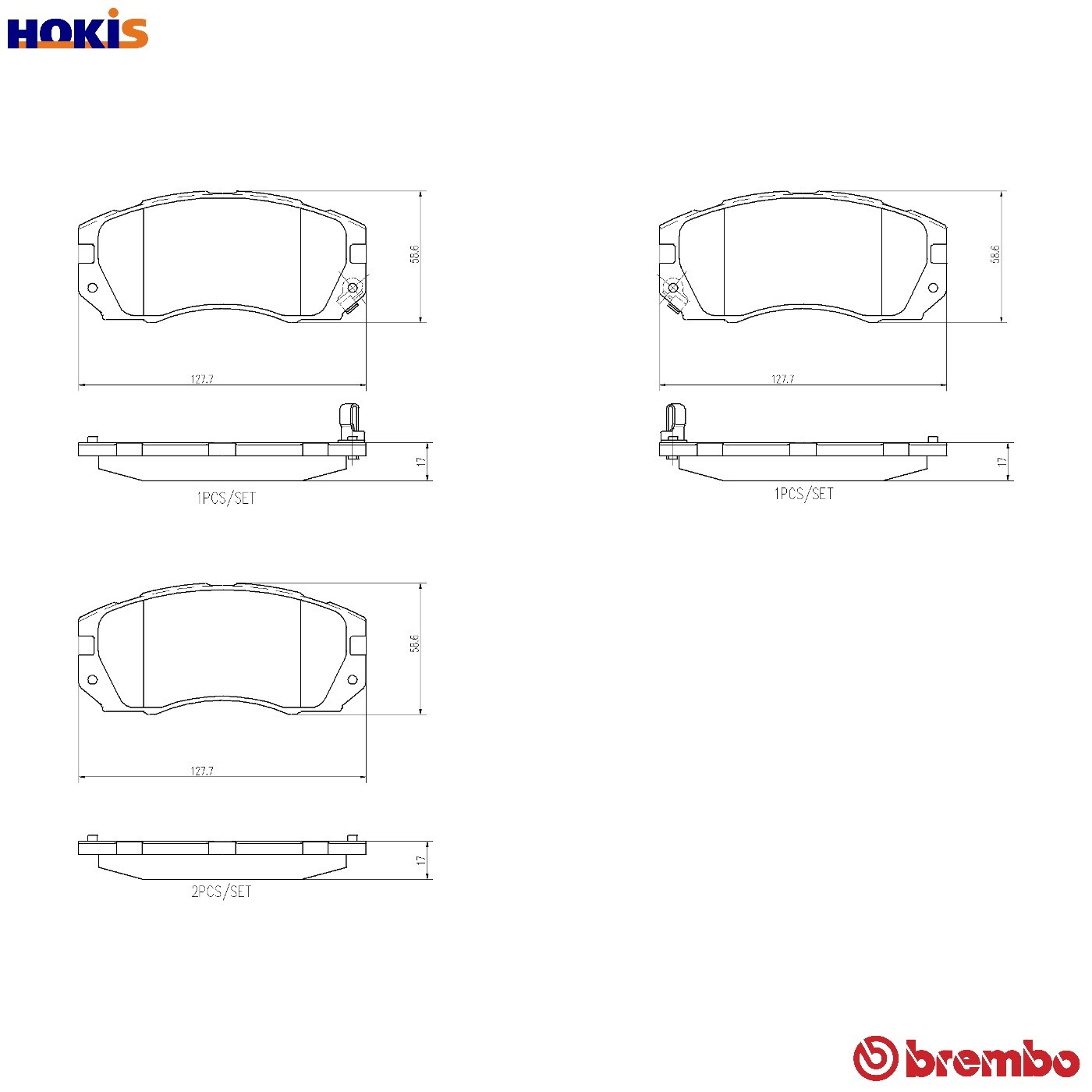 BRAKE PAD SET DISC BRAKE P 78 007 FOR SUBARU EJ25D 2.5L EJ205 2.0L 4cyl