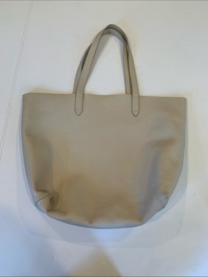 Cuyana Women s Classic Cream Leather Tote Bag Neutral Personalized SAM