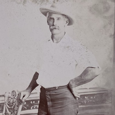 Antique Cabinet Photo Cowboy Look Phoenix ARIZONA Handsome Western Gentleman