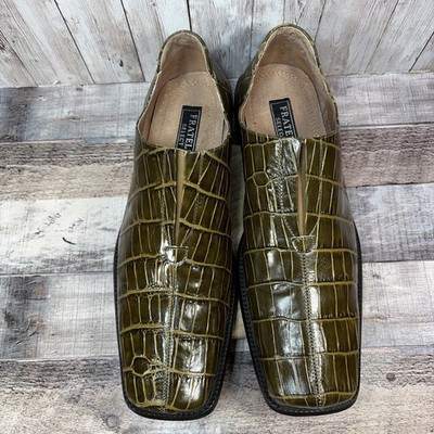 Fratelli Select Mens Dress Shoes Olive Green Croc Print  display picture 3