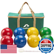 ApudArmis 100mm Bocce Balls Set - Outdoor Bocce Game for Backyard, Lawn, Beach