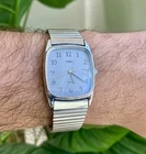Vintage Timex Mens Quartz Watch Grey Dial 1980s New Battery Water Resistant