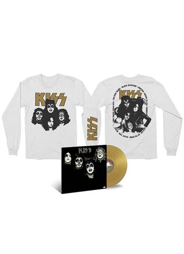 KISS 50th ANNIVERSARY GOLD NUGGET VINYL FOIL JACKET LTD 2500 +XL SHIRT SEALED