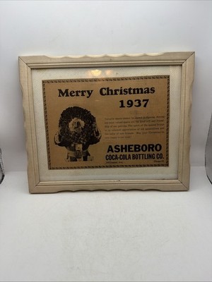 1937 Asheboro NC Coca Cola Bottling Co Advertising Sign