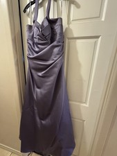 David's Bridal Women's Purple Halter Bridesmaid Dress Size 16