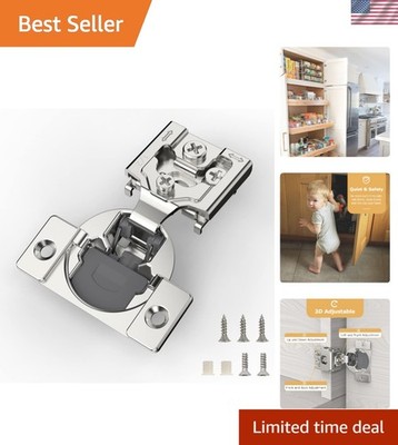 20 Pack Soft Closing Nickel Plated Cabinet Hinges - 105 Degree Opening Angle