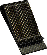 SERMAN-BRANDS Carbon Fiber Money Clip Wallet Credit Card Cash Holder Gold