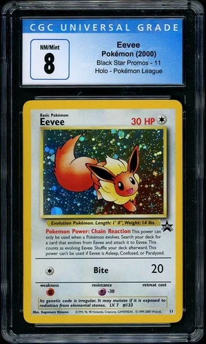 2000 Pokemon Eevee Holo #11 League Black Star Promos CGC 8