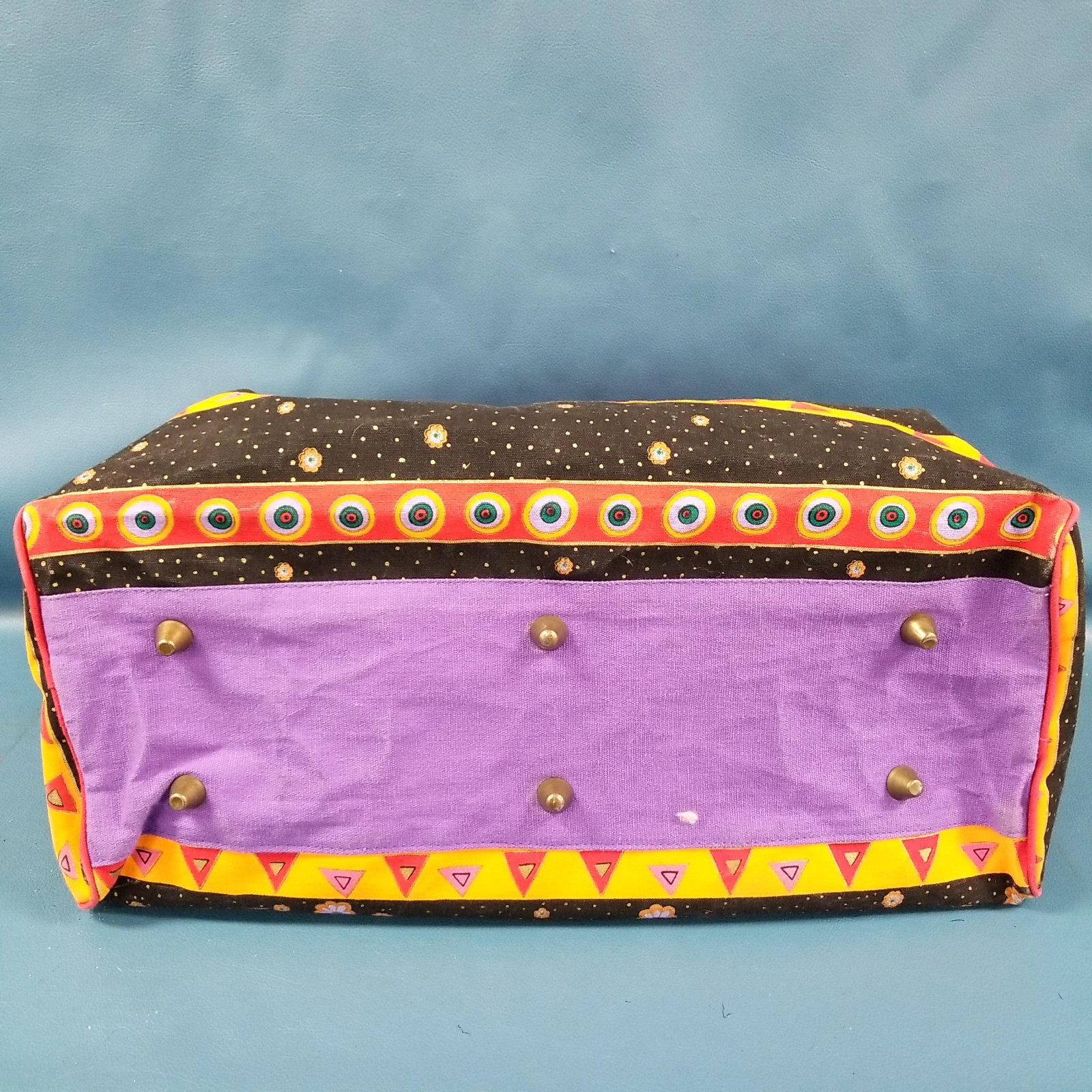 Laurel Burch Large Multicolor Cat Pattern Canvas … - image 6