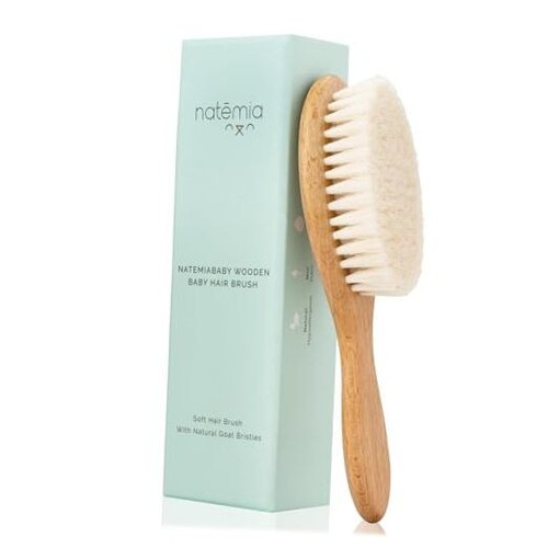 Soft Bristle Baby Hair Brush - Wooden Toddler & Newborn Grooming Cradle Cap - Picture 1 of 8