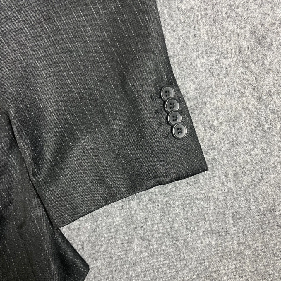 Blazer Marchatti Italia Talla 44R Negro Rayas Dos Botones Chaqueta Chaleco Conjunto Para Hombre Foto 2 de 4