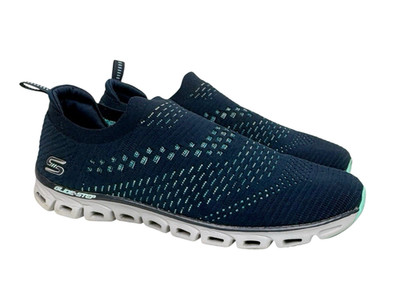 Skechers Women's Size 9 Go Walk Glide Step Stretch Blue Walking Shoes SN104121