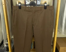 JB Britches 35x32 Brown Worsted Wool Flat Front Straight Mens Dress Pants