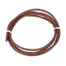 Round Braided Leather Cord Bolo Leather Cord 3mm x 1m Retro Brown