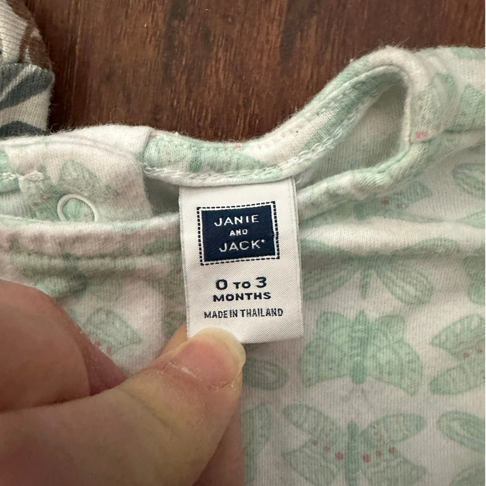 Janie and Jack 3/4 Sleeve Dragonfly Butterfly Moth Bodysuit 0-3M - Image 4 of 4