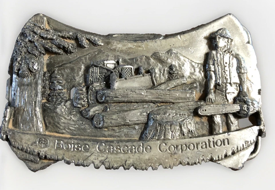 Boise Cascade Corporation 1981 árbol de tala corte madera leñador hebilla de colección #21 Foto 2 de 4
