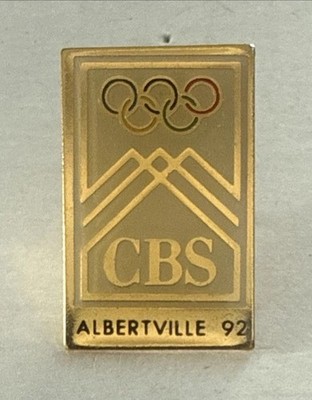 CBS Olympic Media Pin Albertville 1992 Winter Games