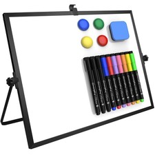 Dry Erase White Board, 16 x12 Inch Magnetic Whiteboard with Stand, Portable D...