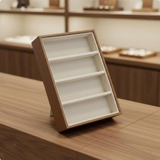 Eyeglass Display Tray PU Leather Organizer Sunglasses Storage Box Rigid Glasses