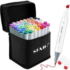 Alcohol Markers Fine  Chisel - 49 Colors Double Tipped Art Markers for Adult...