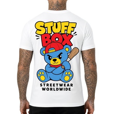 Stuff Box Herren Shirt Street Bear weiß kurzarm Comic Style TShirt Rundhals