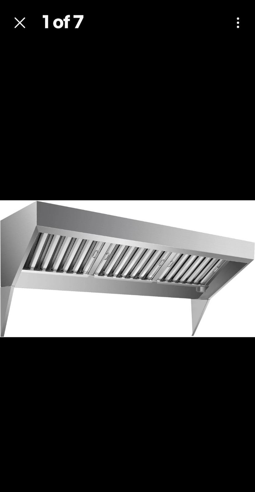 Commercial Exhaust Hood 6FT Food Truck Hood Exhaust 201 Stainless Steel