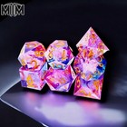 Spell Stone DnD Dice Set 7pc Blue Gold Dungeons Dragons  HANDMADE