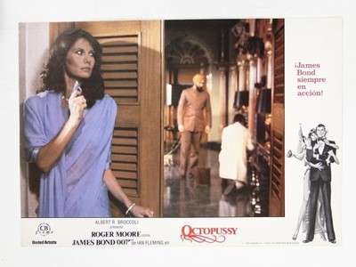 Octopussy James Bond 007 Cinema Lobby Card Maud Adams Kabir Bedi 1983