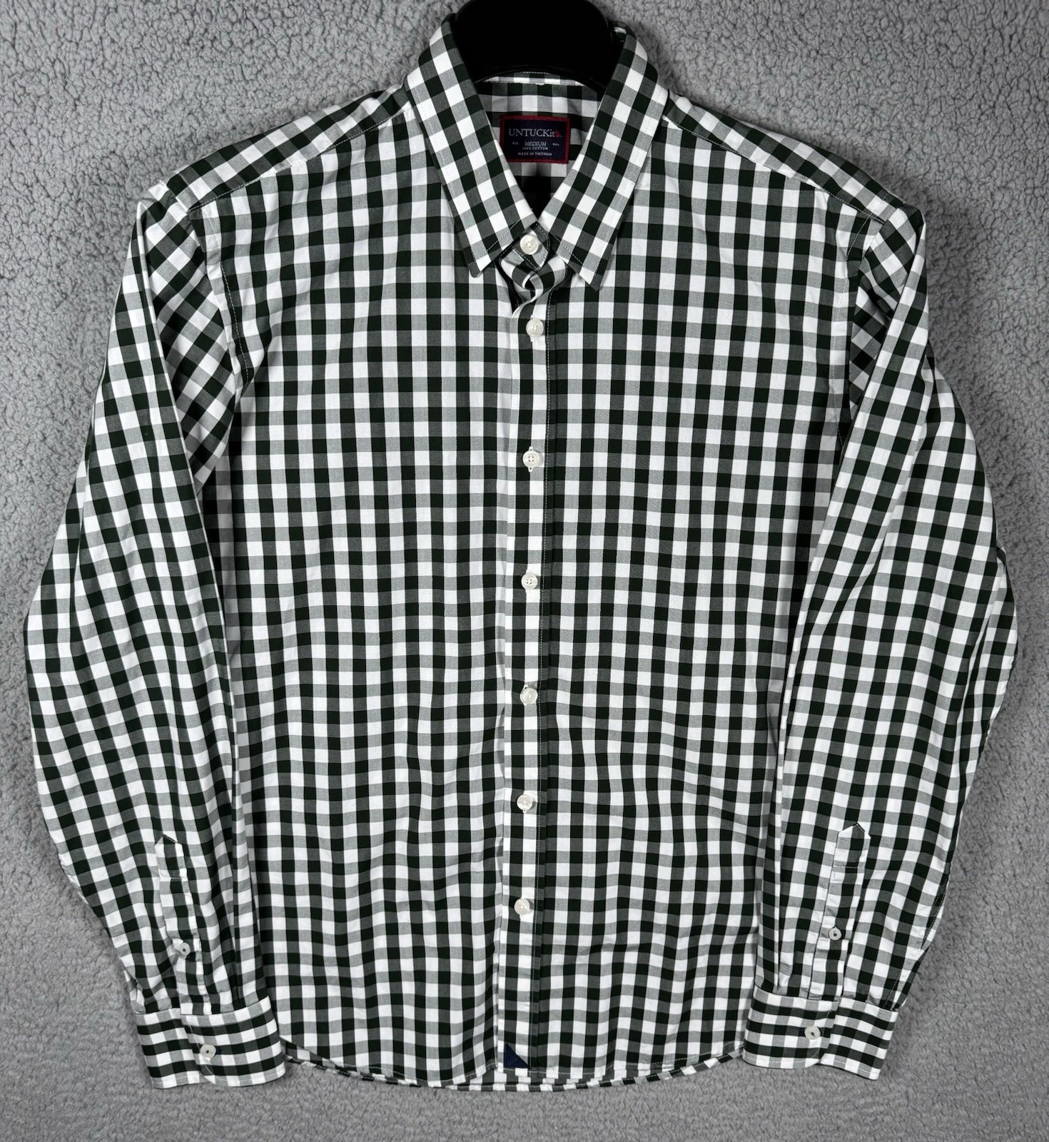 Untuckit Shirt Mens Medium Check Casual Button Up