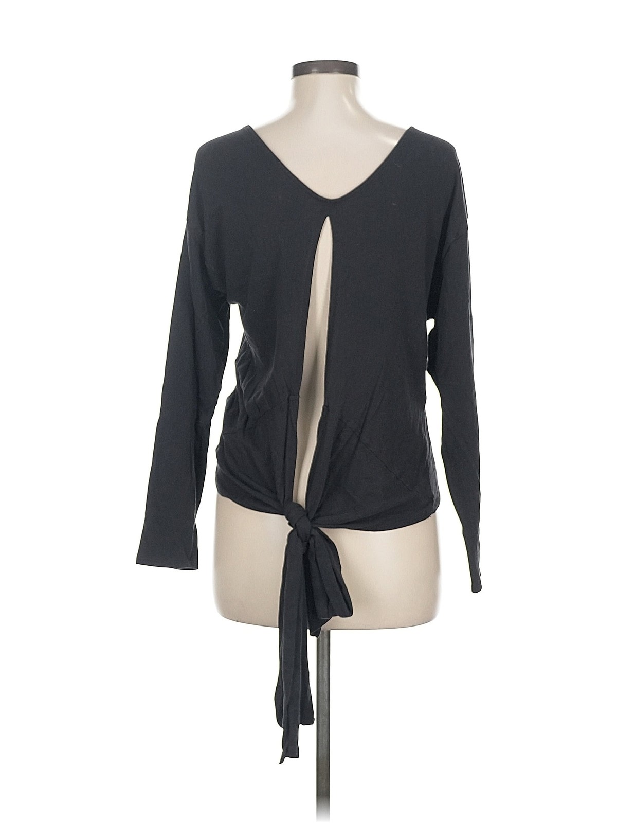 Zara Basic Women Gray 3/4 Sleeve T-Shirt M thumbnail 2