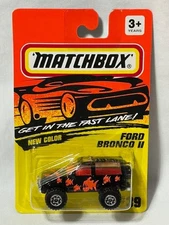 Matchbox #39 Ford Bronco II, Black, Piranha, NIB, 1/64
