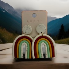 Clay Avant Rainbow Earrings boho pride