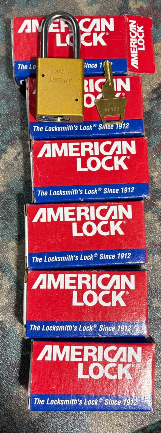 American Lock Series 1100 #0203CT Padlock – Lot of 6 locks with 1 Master Key