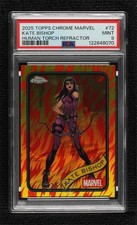 2025 Chrome Marvel Comics Human Torch Refractor 20/39 Kate Bishop #72 PSA 9 02ro