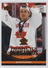2023 Upper Deck Team Canada Juniors Electric Orange 12/75 Jack Matier #PM-22 h6w