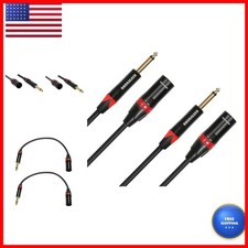 Rannsgeer 1/4 Inch TS To XLR Male Cable, 1 Ft, 2 Pack R73XX