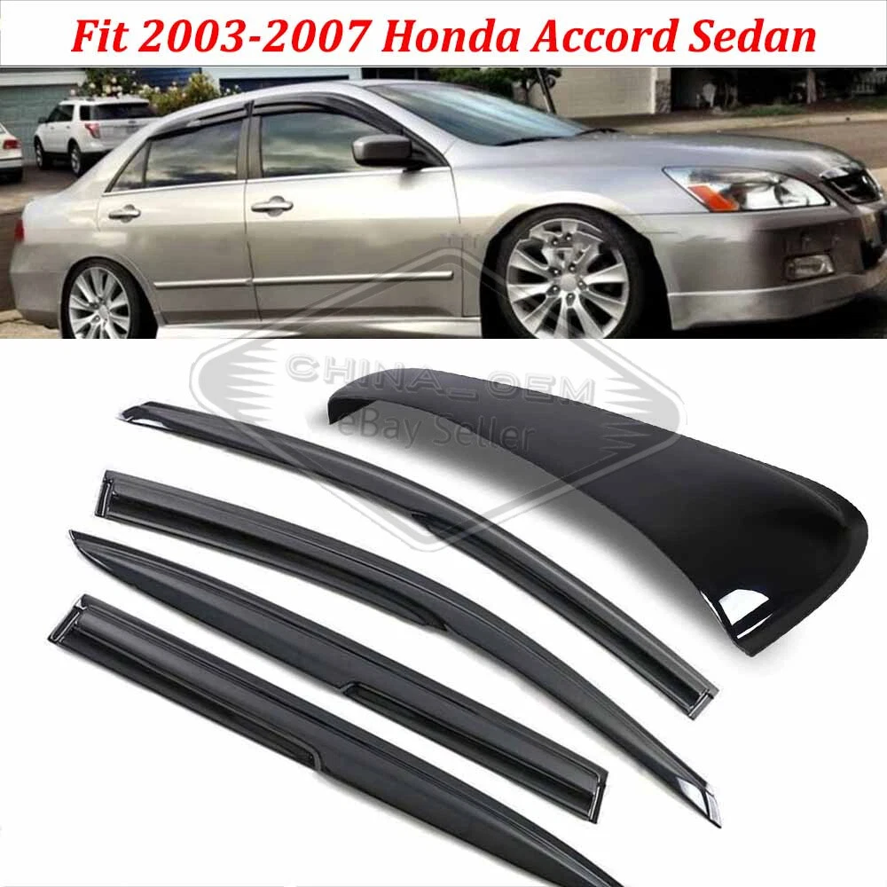 5pcs Window Visor Rain Guards Sunroof For 2003 2005 2006 2007